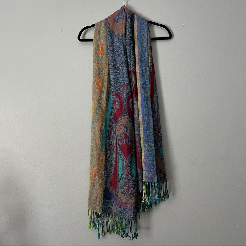Assorted colors Tassle Boho Paisley Fringe Wrap Shawl Scarf 78” - Picture 3 of 11